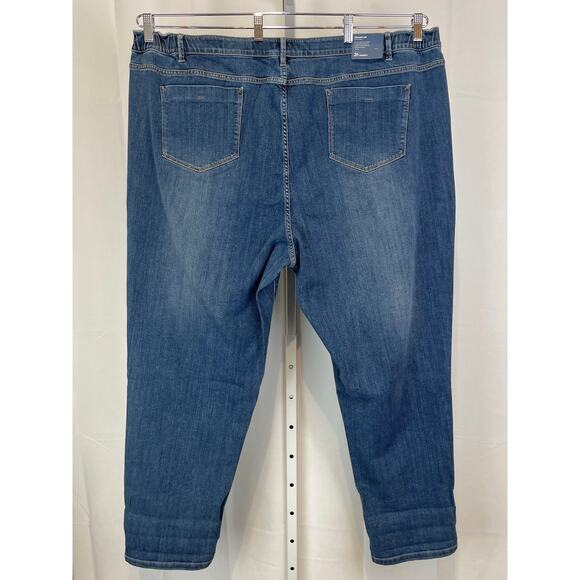 NWT J. JILL Denim Weekender Straight Leg Jeans Zip Fly 5 Pocket Blue 26W Plus - Picture 2 of 10